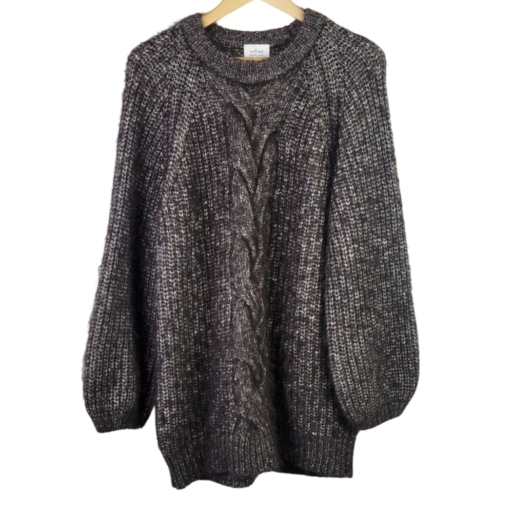 Aritzia Wilfred Debourg Oversized Sweater Chuncky Knit Alpaca Brown M